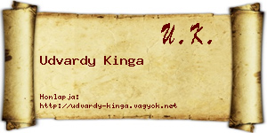 Udvardy Kinga névjegykártya